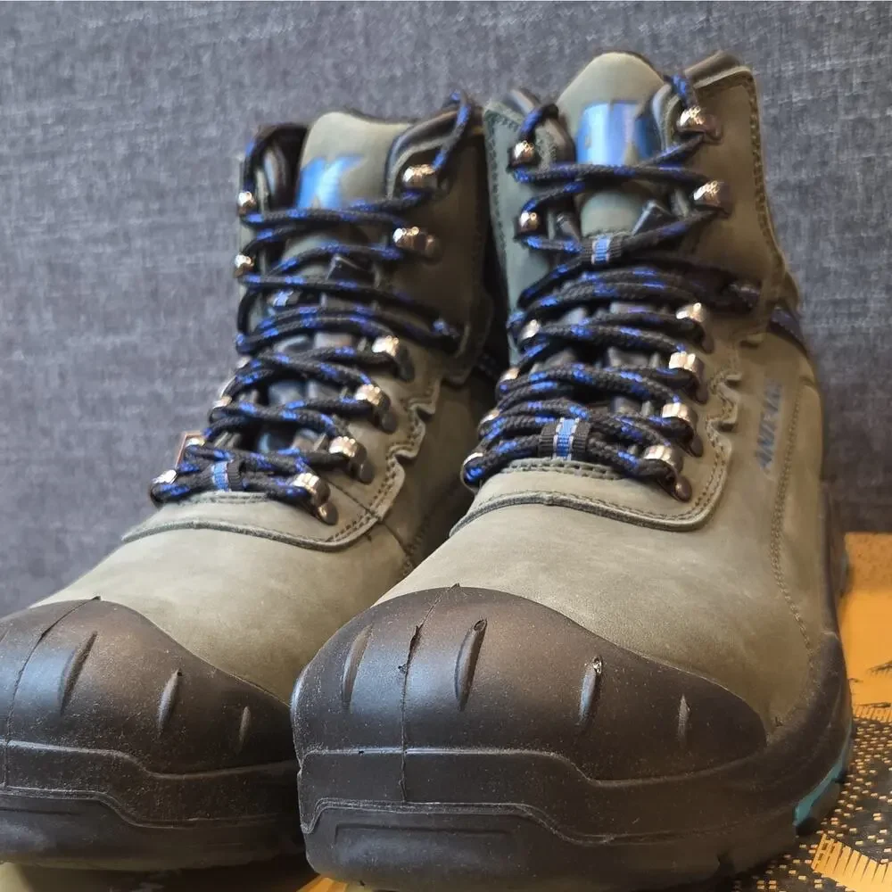 AK Anitake Steel Toe Work Boots Gray Men's Size 12 Slip & Oil Resistant Safety